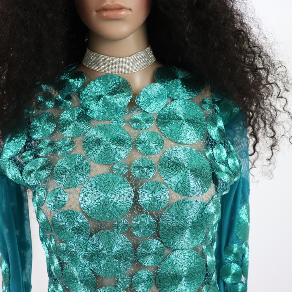 Custom made Turquoise top - Picture 2 of 4